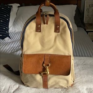 Real leather/waterproof canvas camera bag